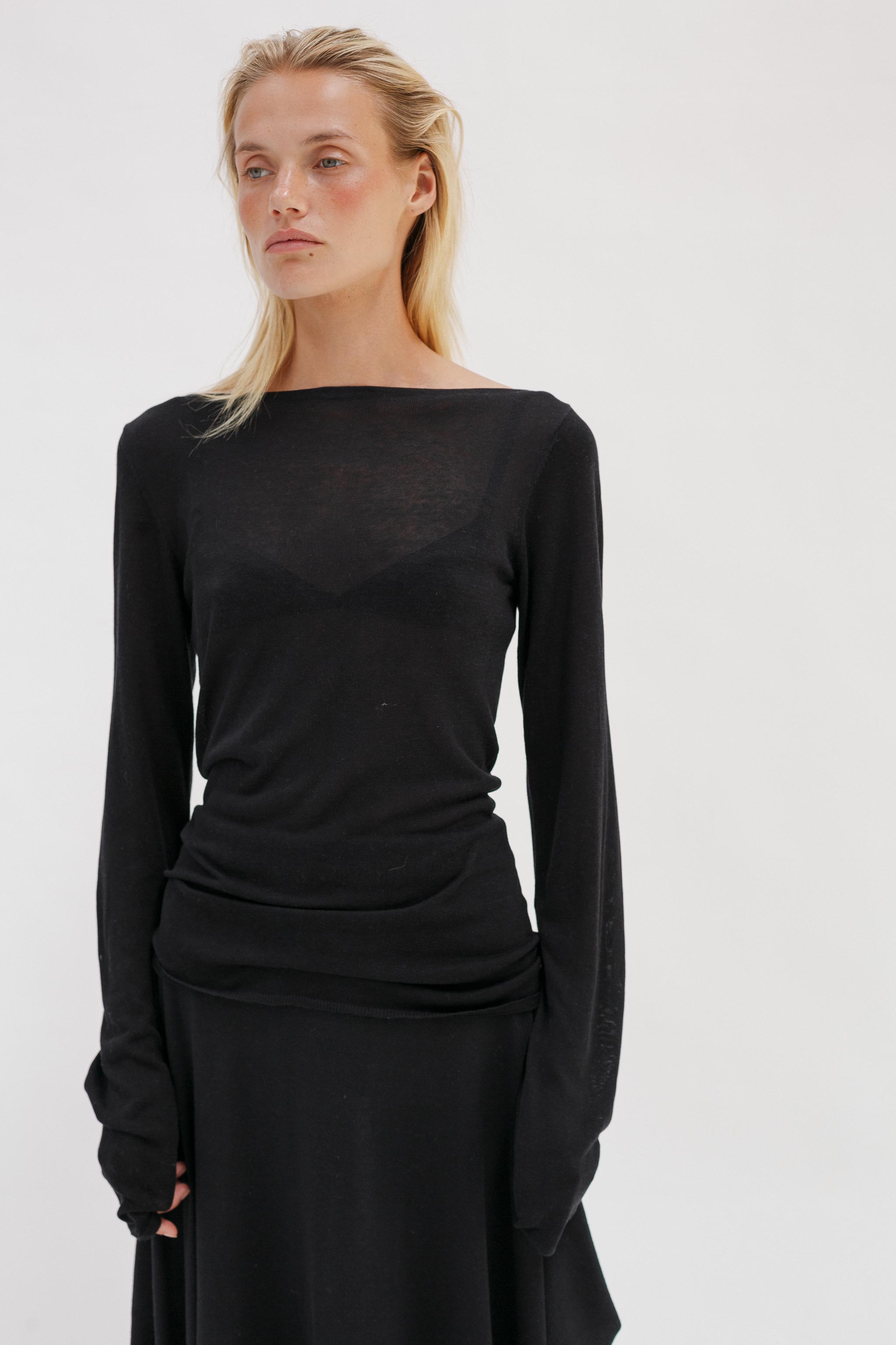 Onure Silk Top - Black - Wixii