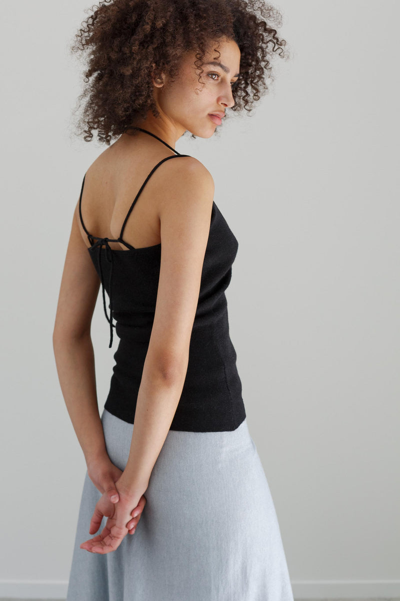 Monet Silk Cashmere Top - Noir
