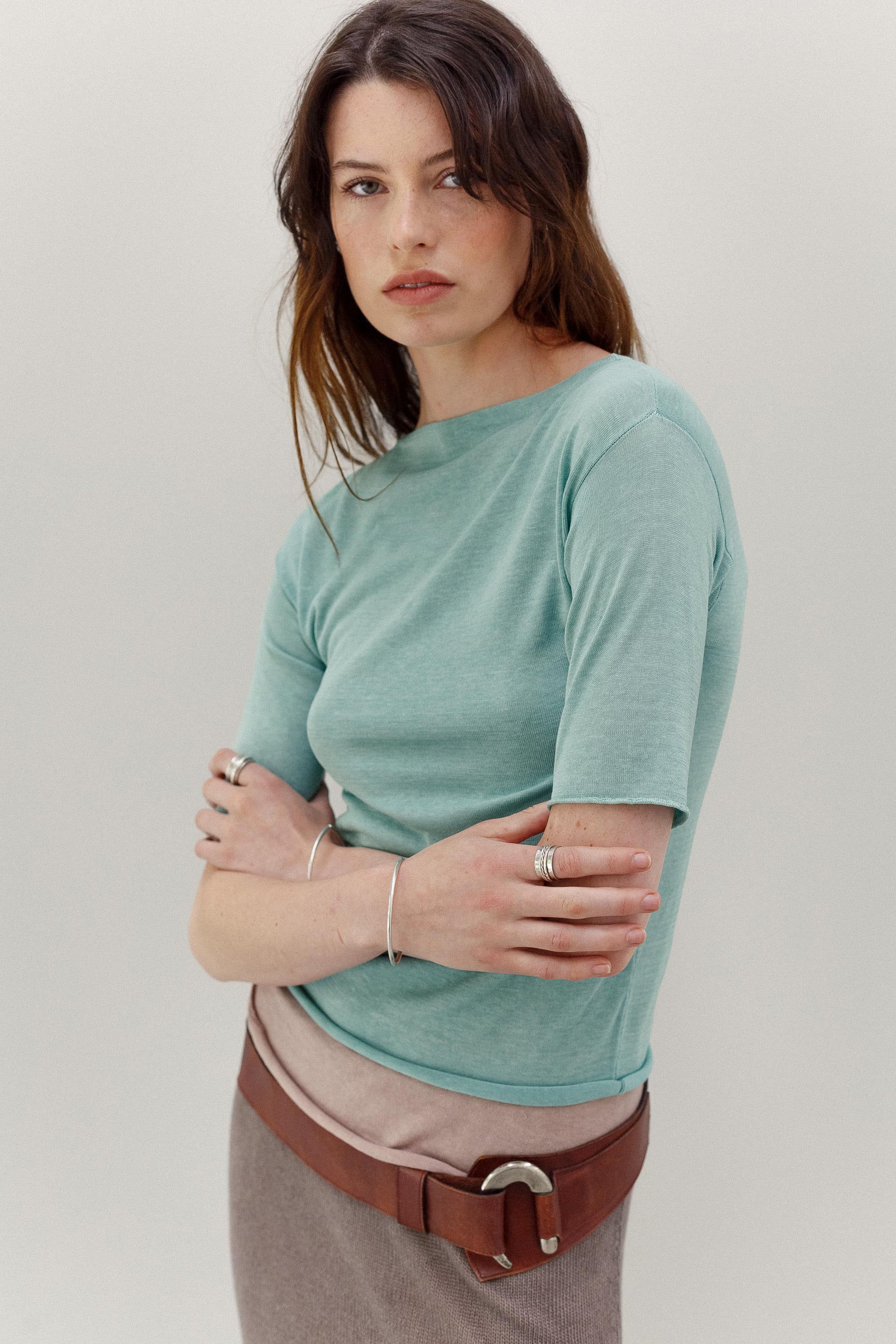 Onure Silk Tee - Tiffany