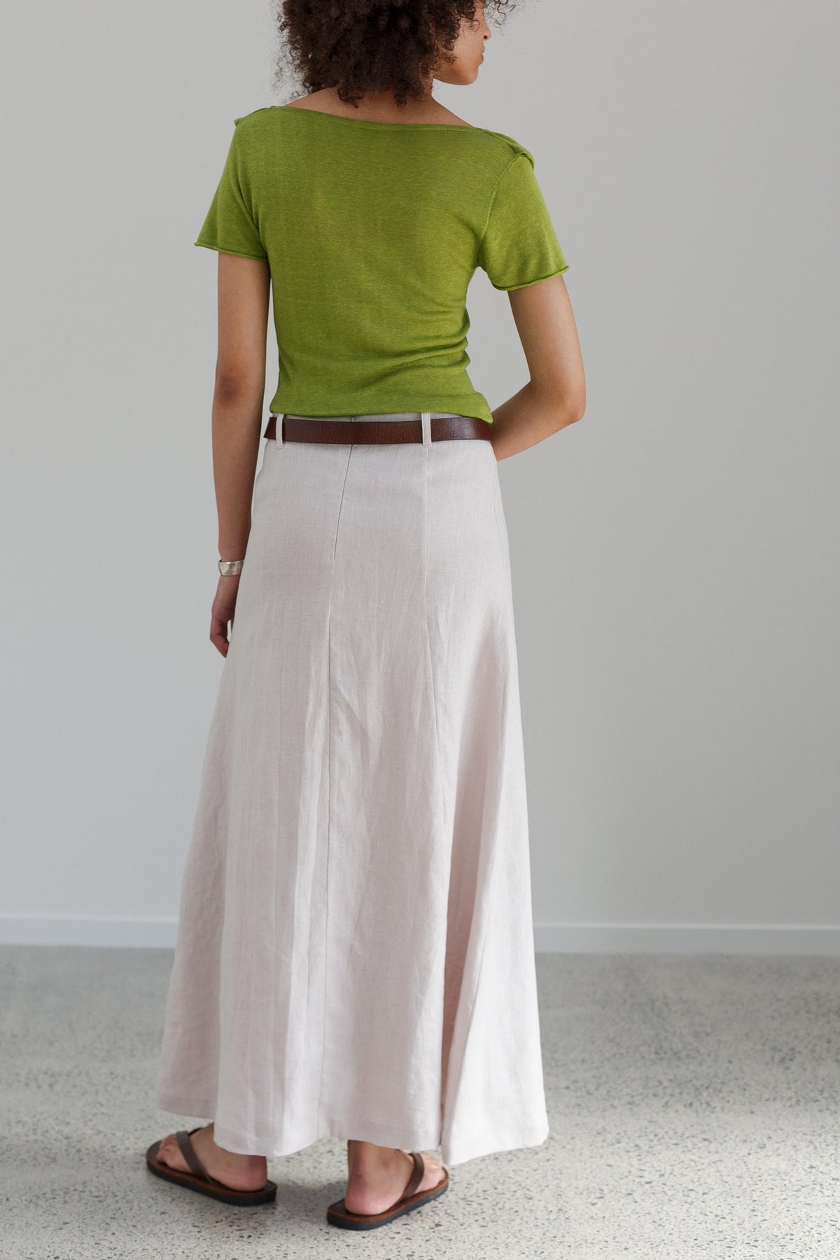 Flower Silk Top - Mantis
