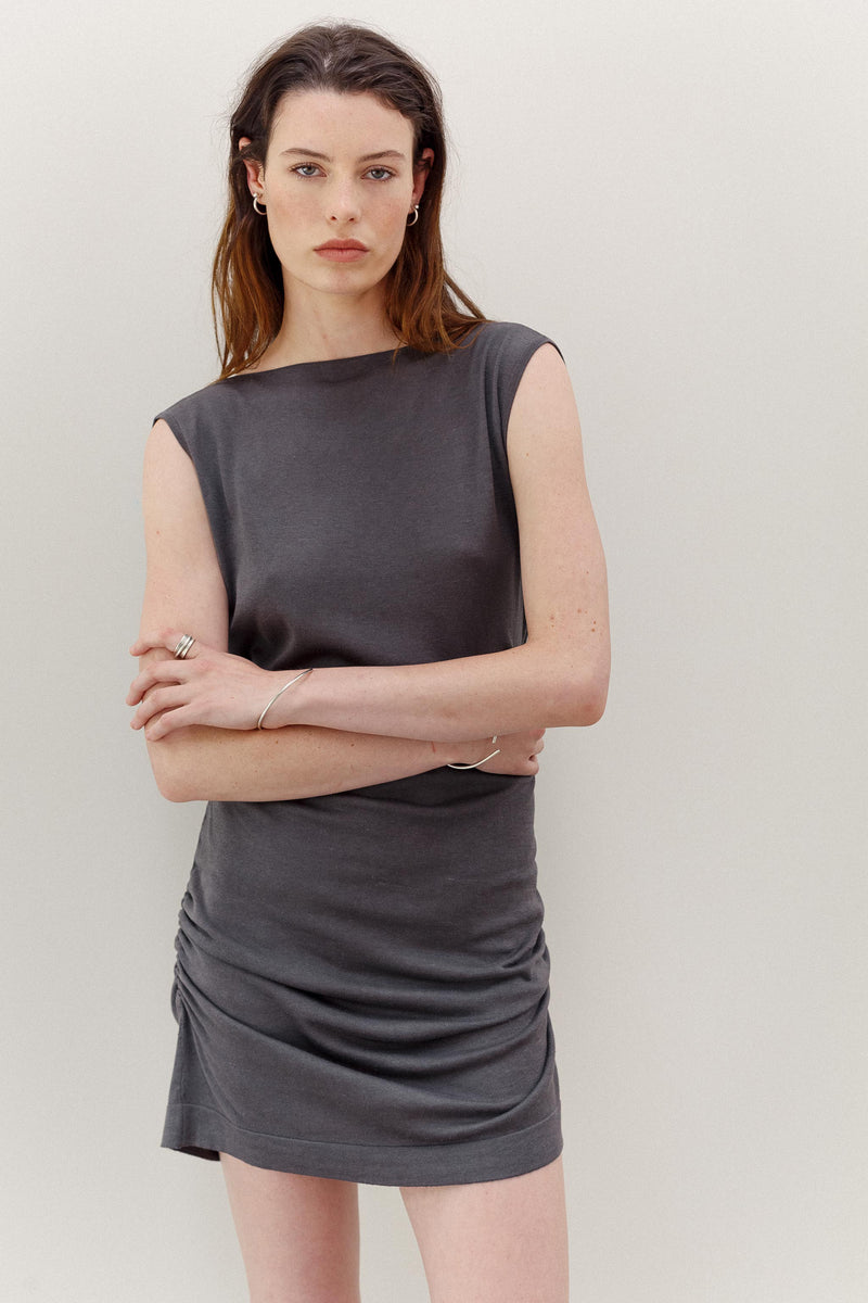 Peace Lily Silk Cotton Dress - Riverstone