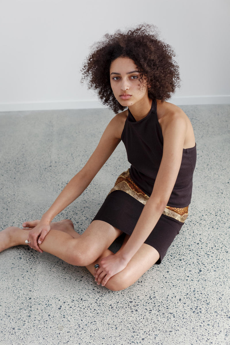Cantella Silk Skirt - Coffee