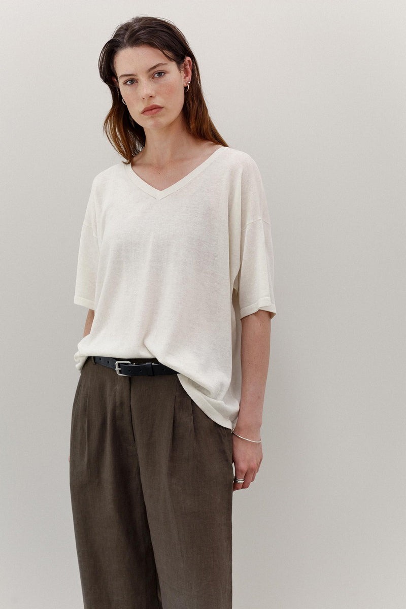Kind Hemp Embroidery Tee - Blanc
