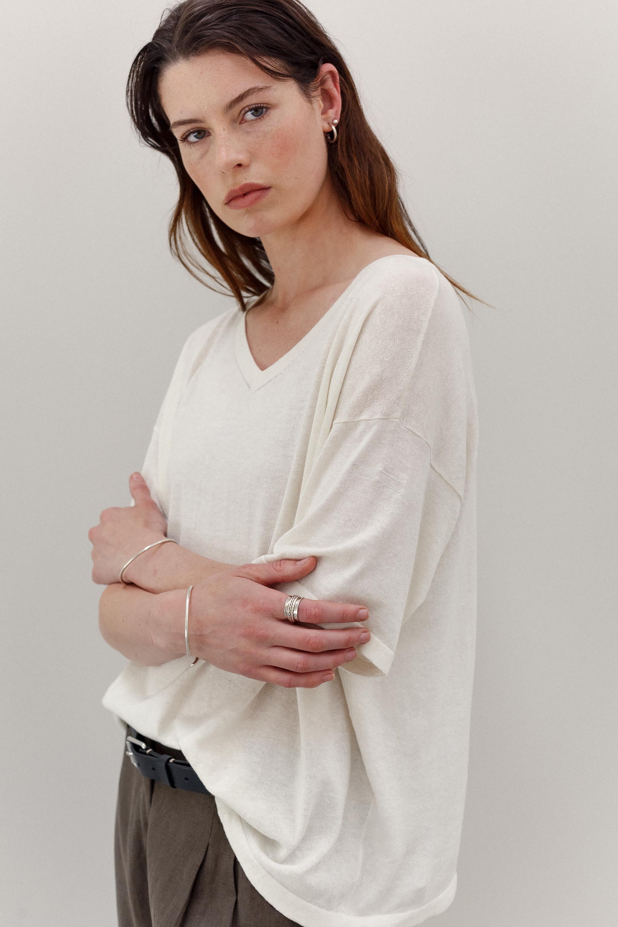 Kind Hemp Embroidery Tee - Blanc