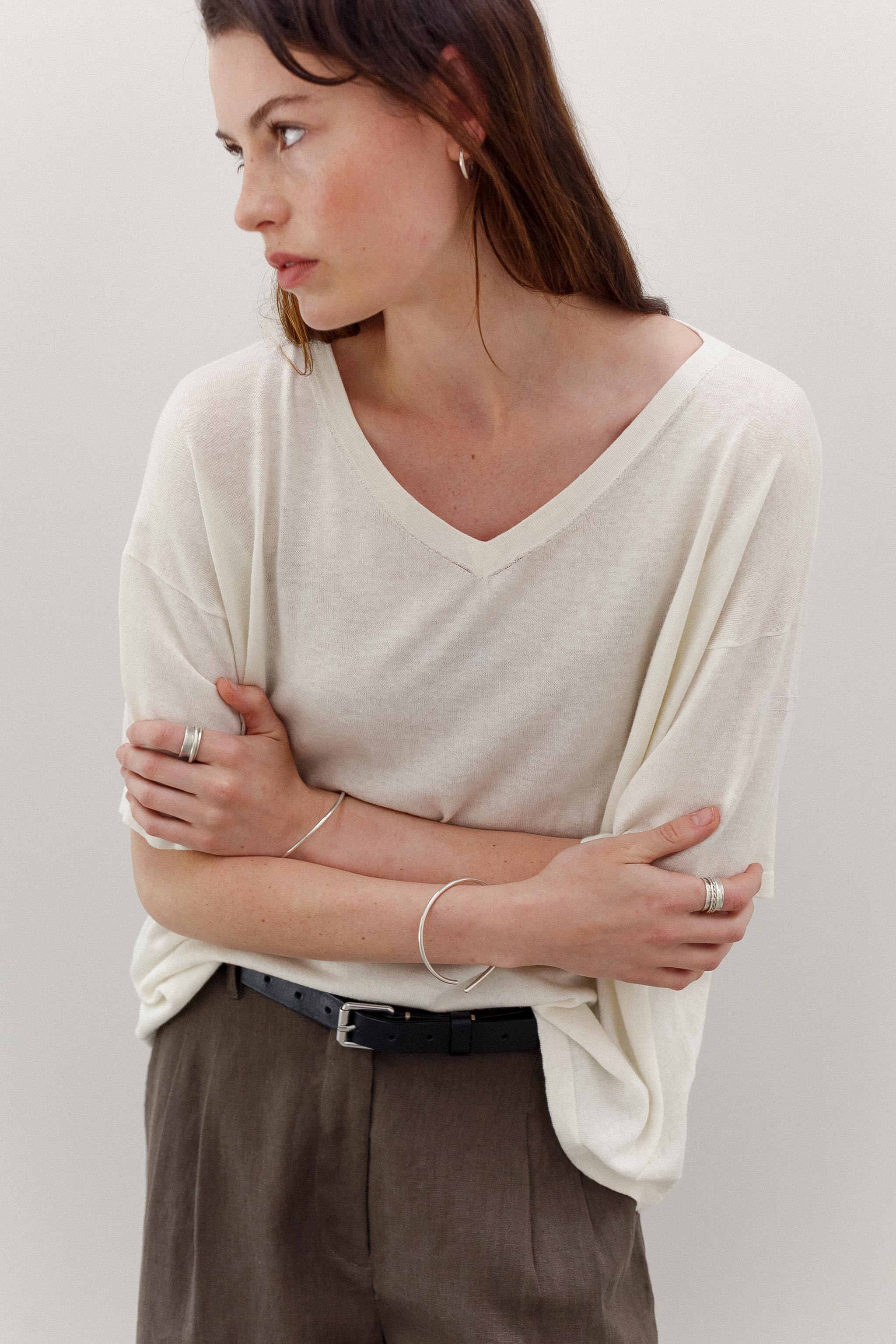 Kind Hemp Embroidery Tee - Blanc