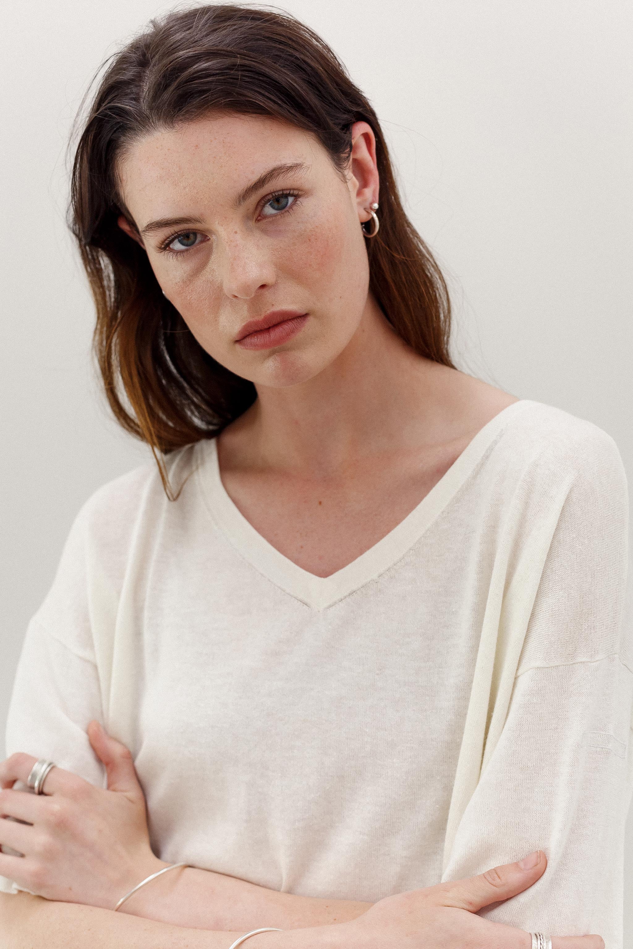 Kind Hemp Embroidery Tee - Blanc