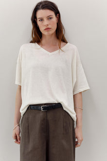 Kind Hemp Embroidery Tee - Blanc