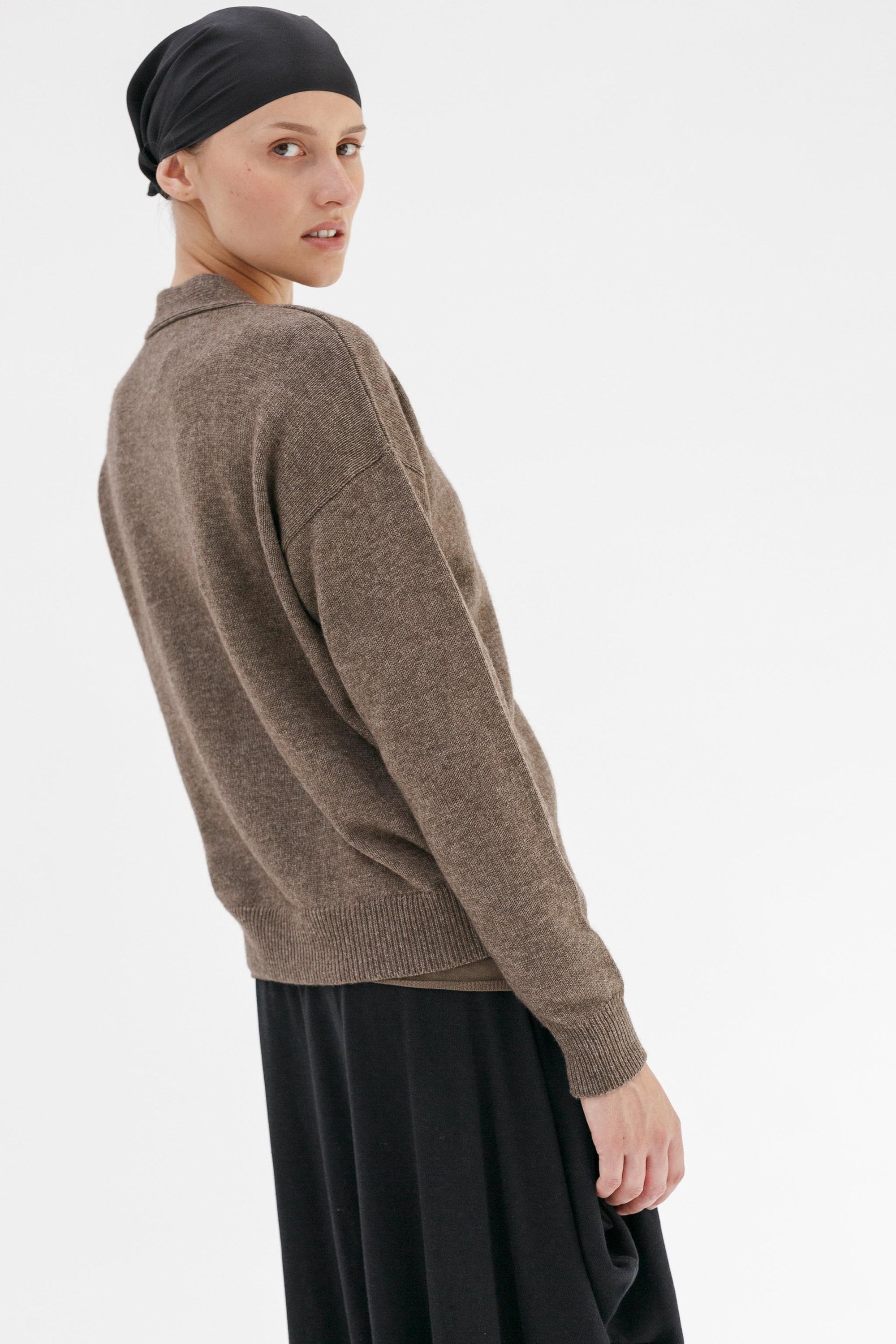 Aida Yak Cardigan - Wood