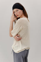 Mink Silk Embroidery Tee - Shell