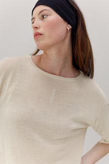 Mink Silk Embroidery Tee - Shell