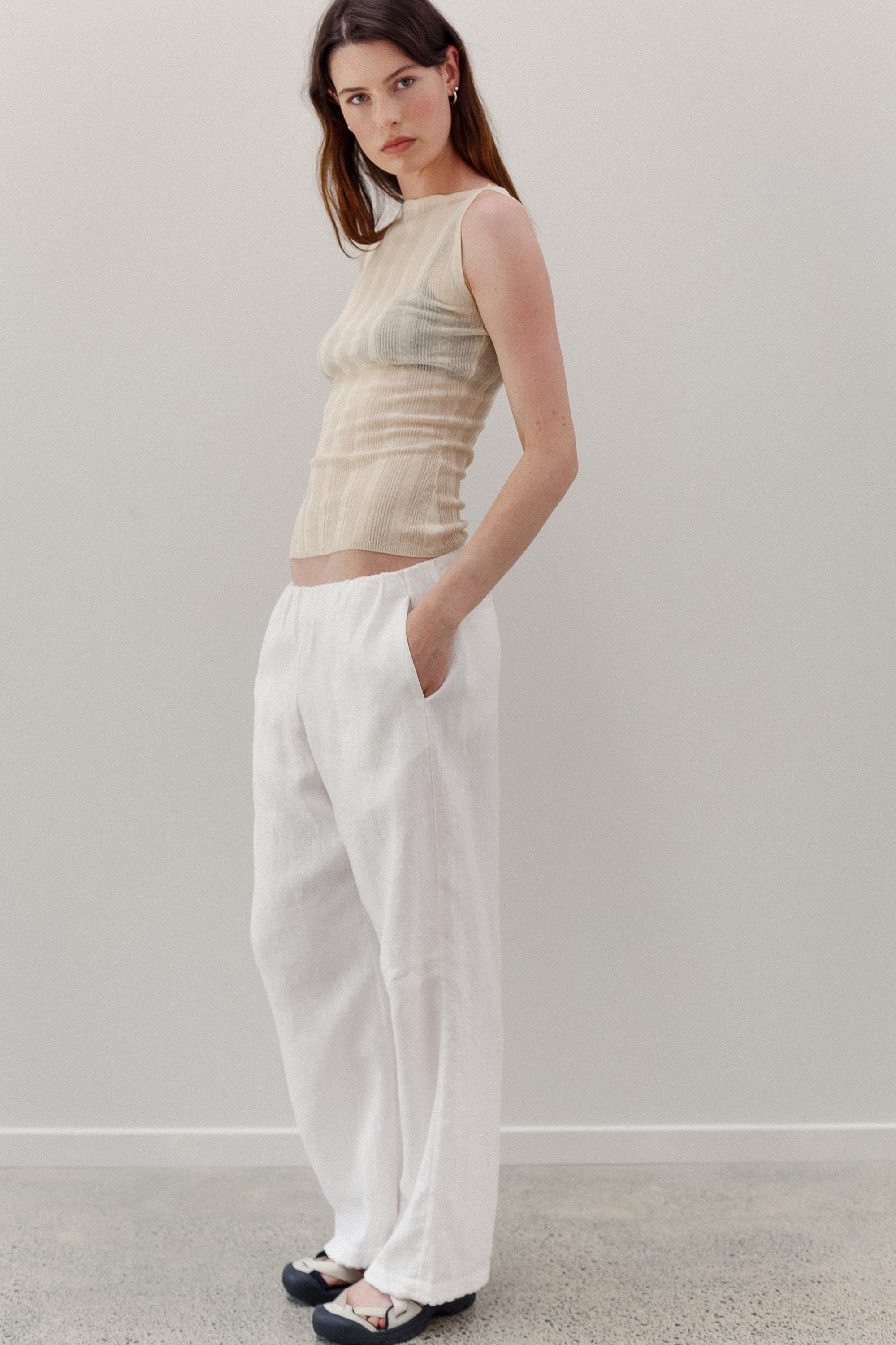 Ming Linen Pants - White