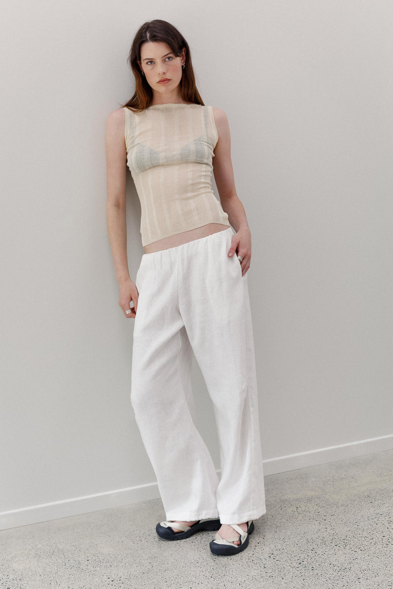 Ming Linen Pants - White