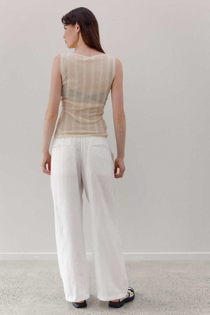 Ming Linen Pants - White