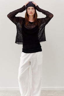 Ravel Linen Top - Black