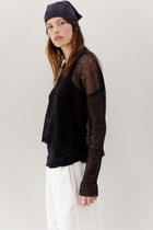 Ravel Linen Top - Black