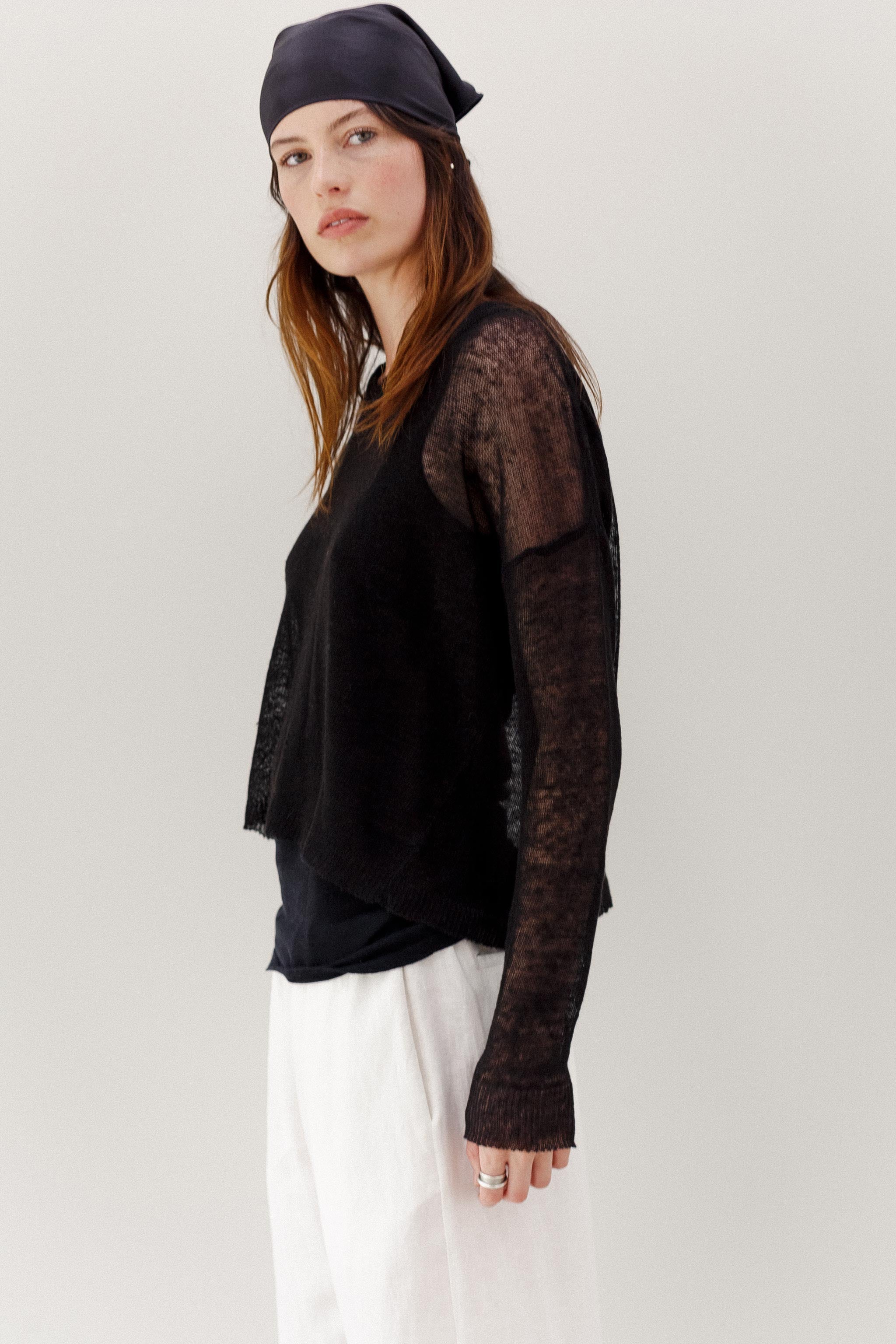 Ravel Linen Top - Black