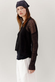 Ravel Linen Top - Black