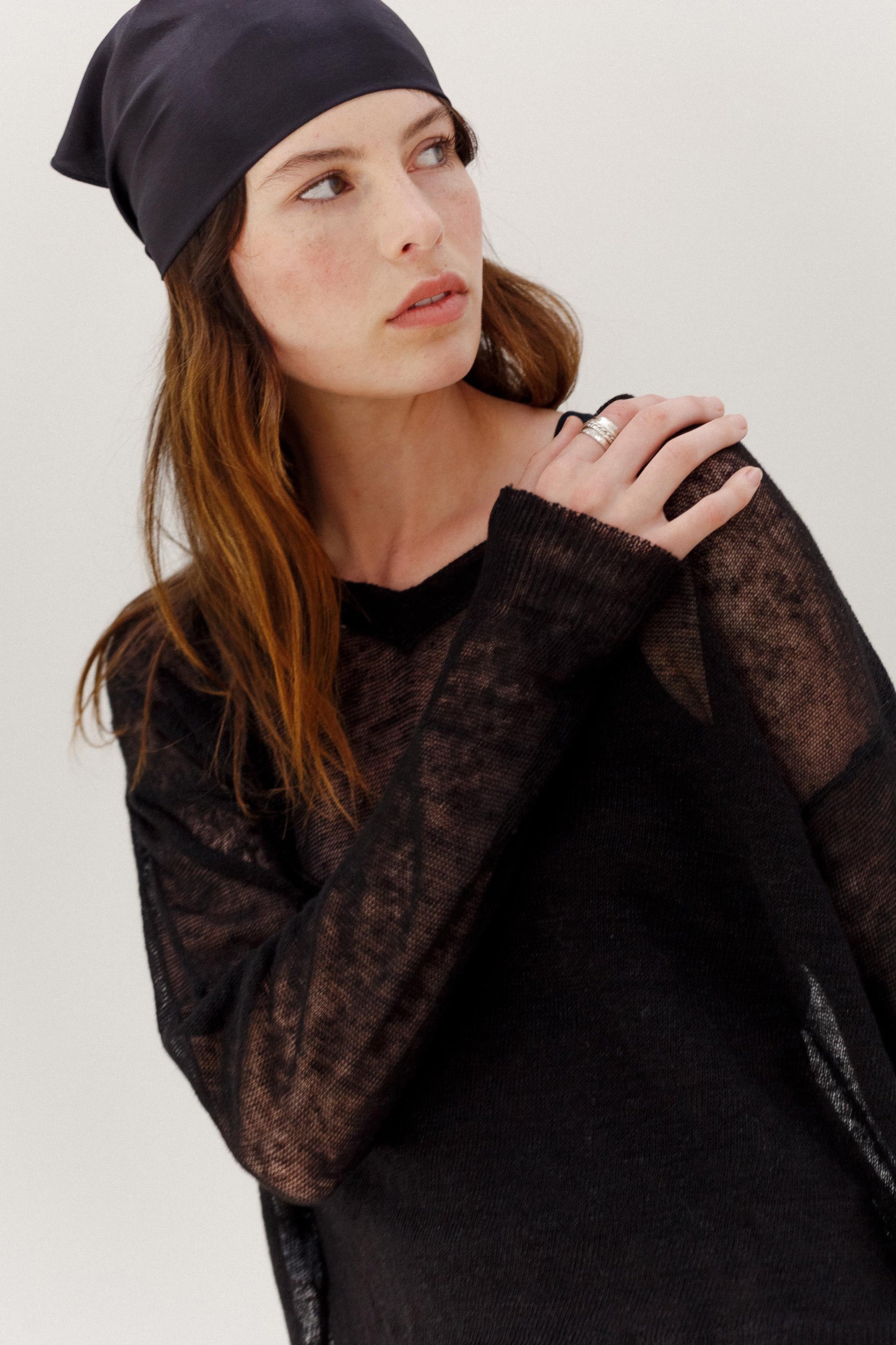 Ravel Linen Top - Black