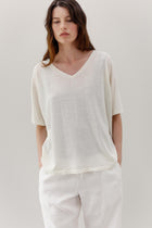 Kind Hemp Embroidery Tee - Blanc