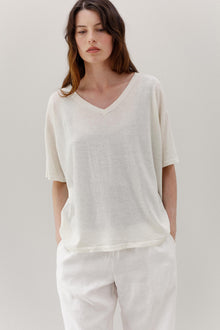 Kind Hemp Embroidery Tee - Blanc