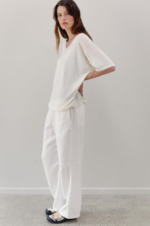 Kind Hemp Embroidery Tee - Blanc