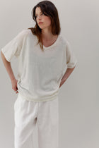 Kind Hemp Embroidery Tee - Blanc