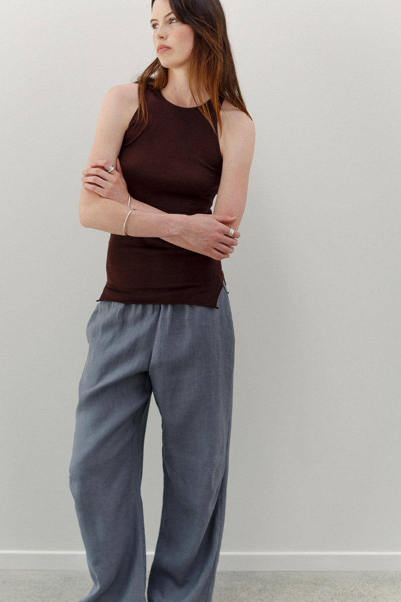 Tama Silk Cotton Tank - Cacao