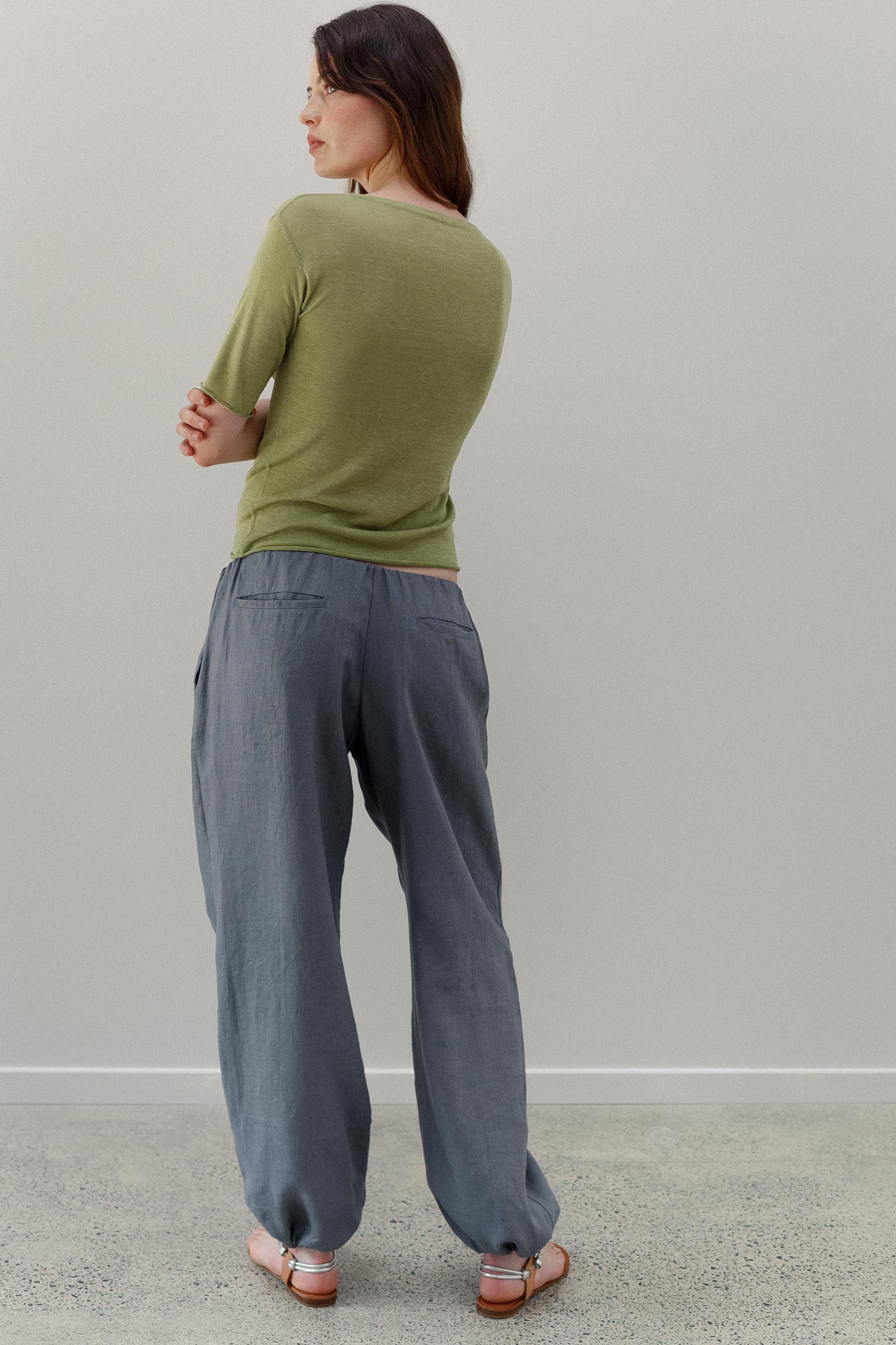 Ming Linen Pants - Slate