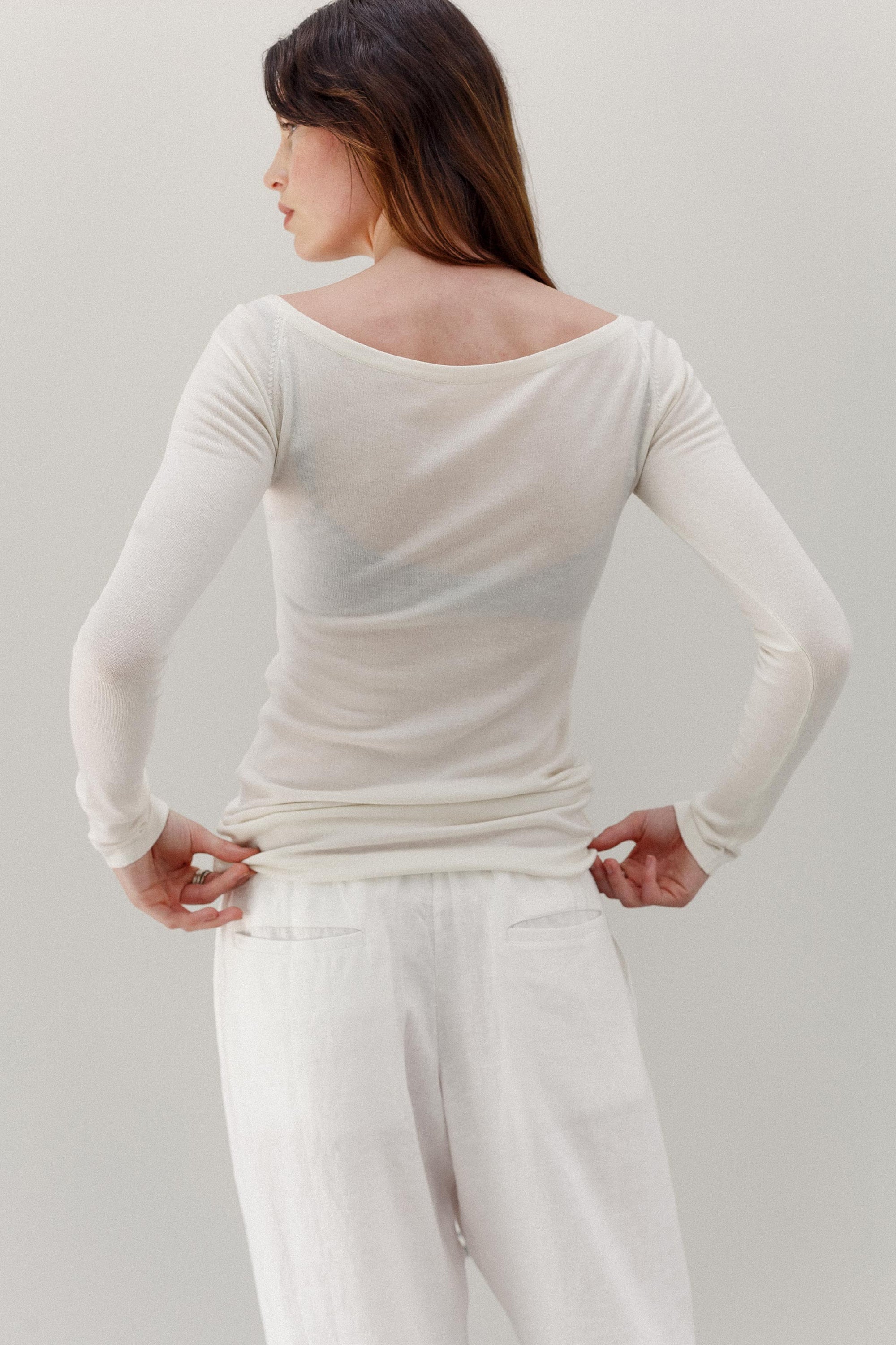 Limi Silk Cashmere Top - Blanc