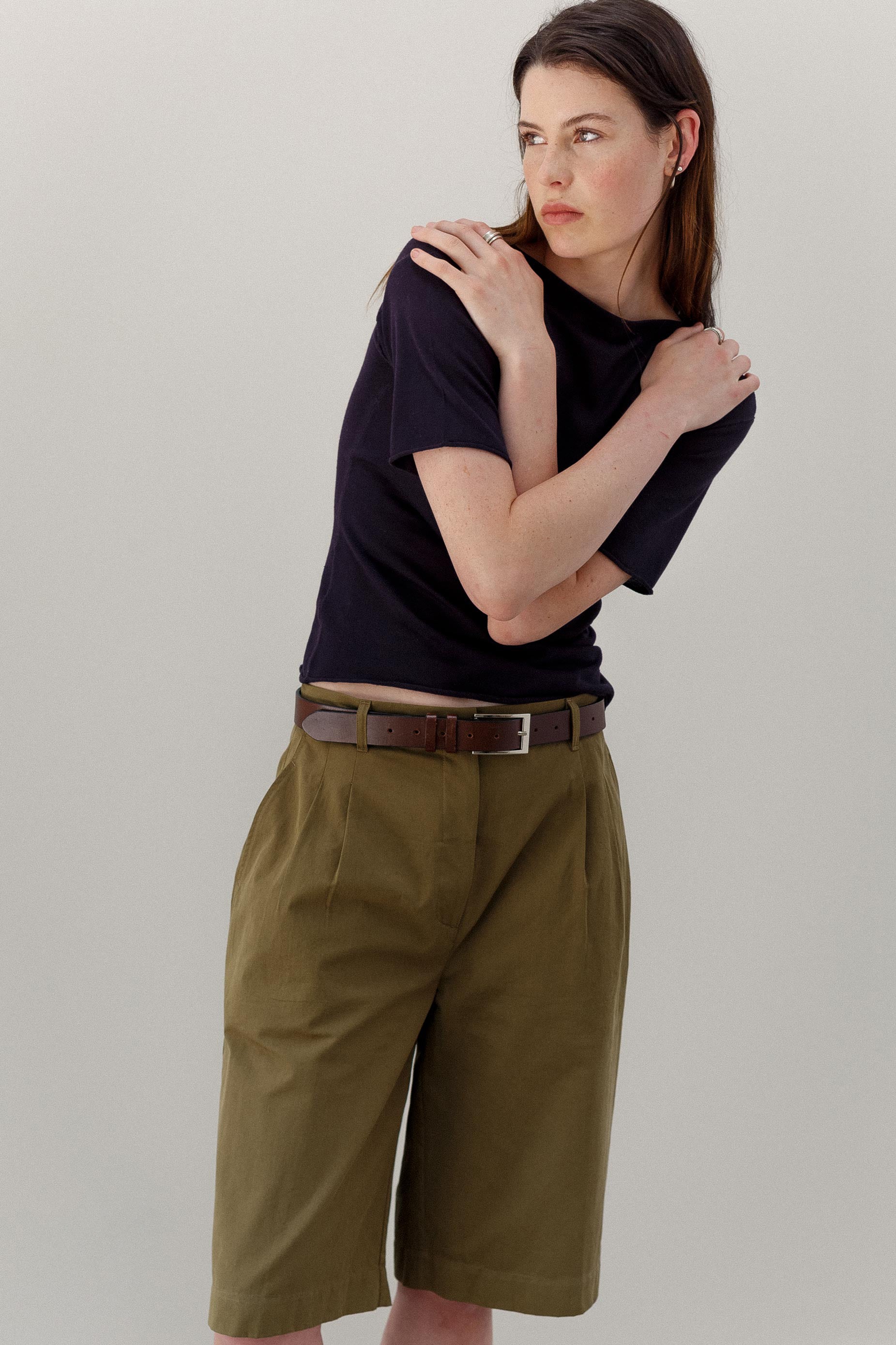 Maverick Cotton Shorts - Green Tea