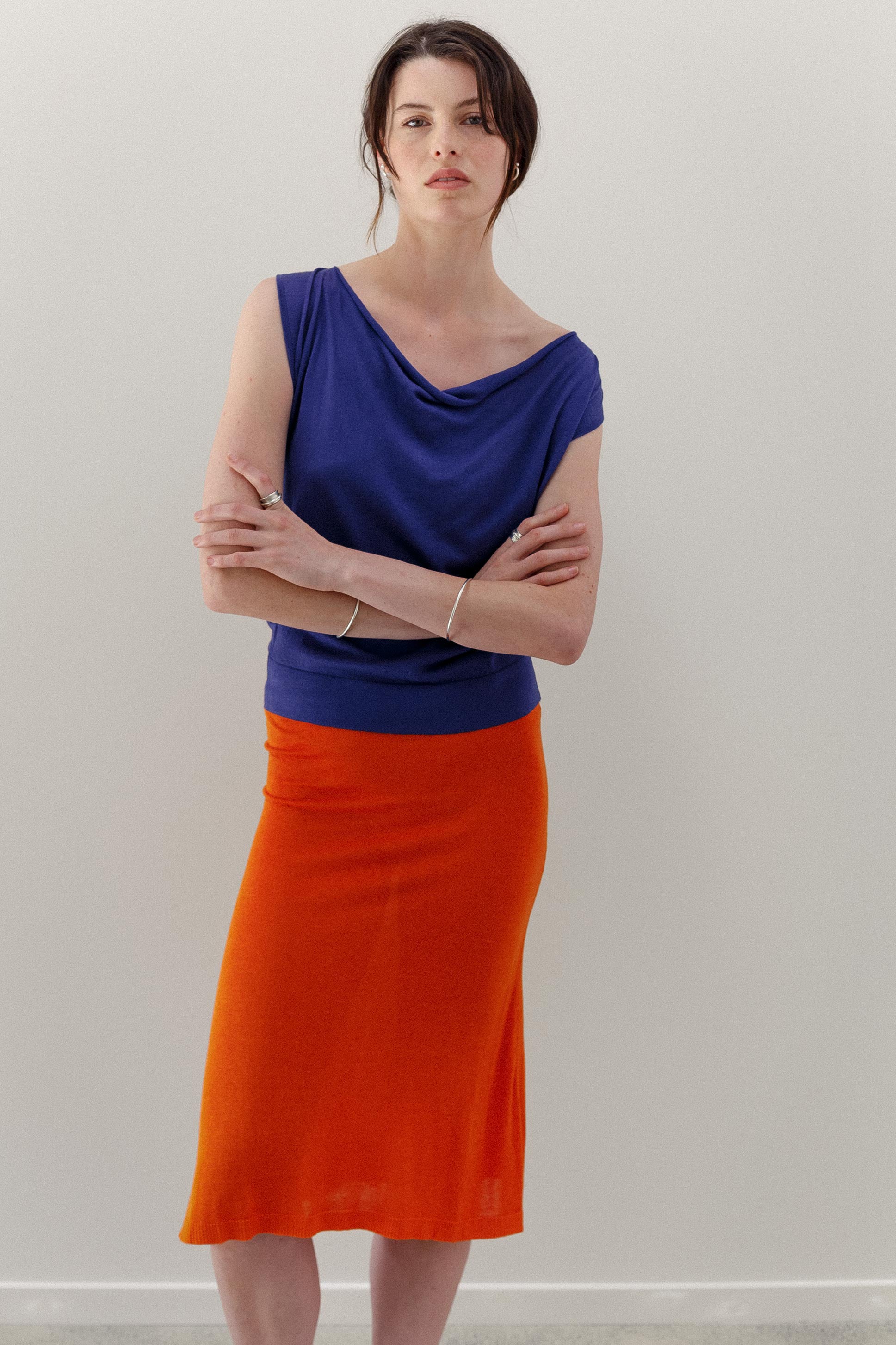 Domus Silk Skirt - Tangelo