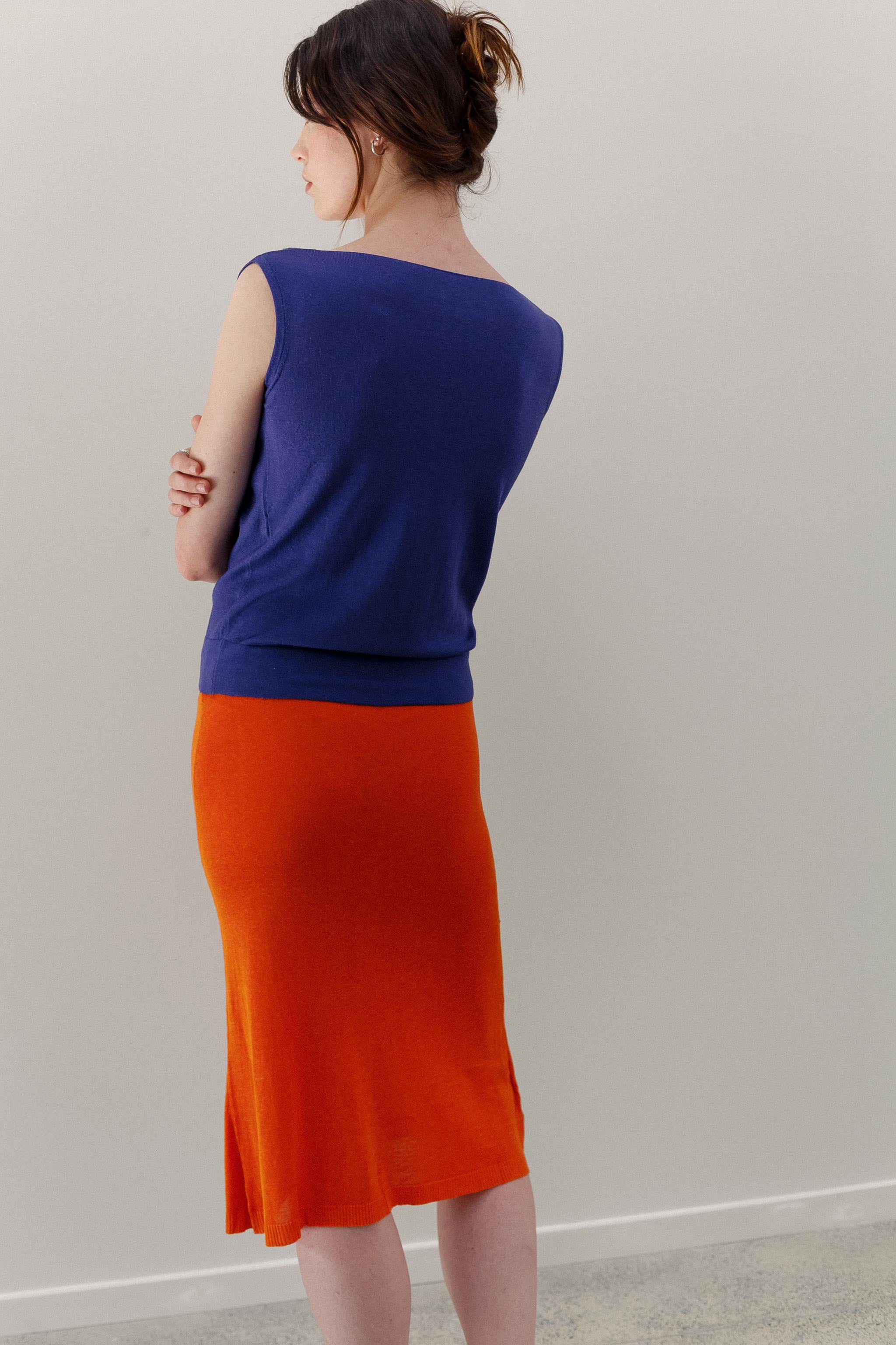 Domus Silk Skirt - Tangelo