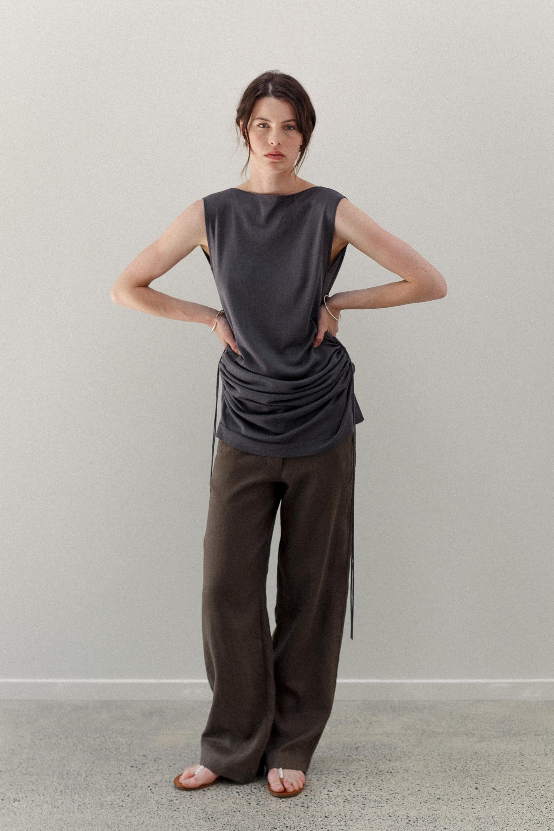 Peace Lily Silk Cotton Dress - Riverstone