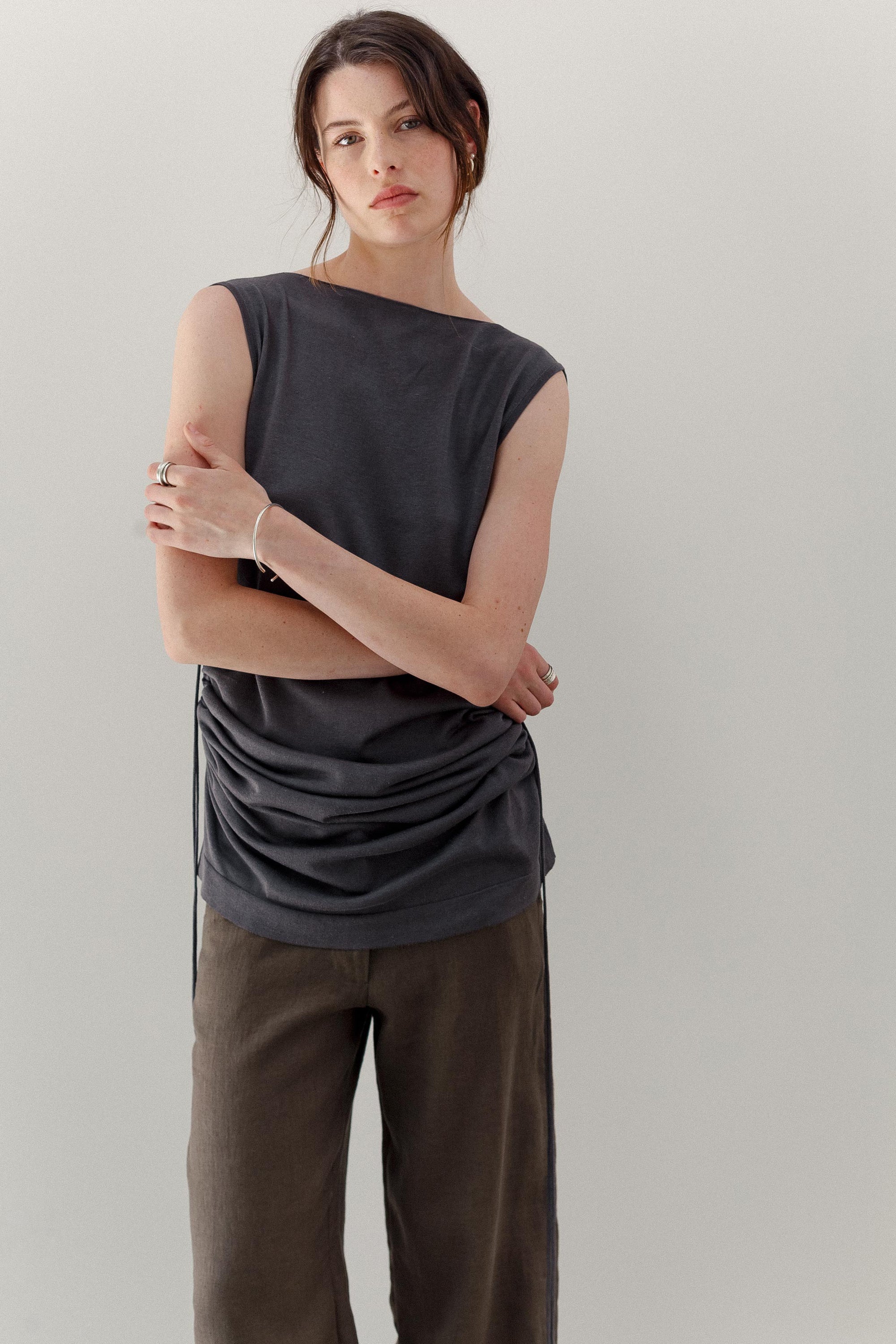 Peace Lily Silk Cotton Dress - Riverstone