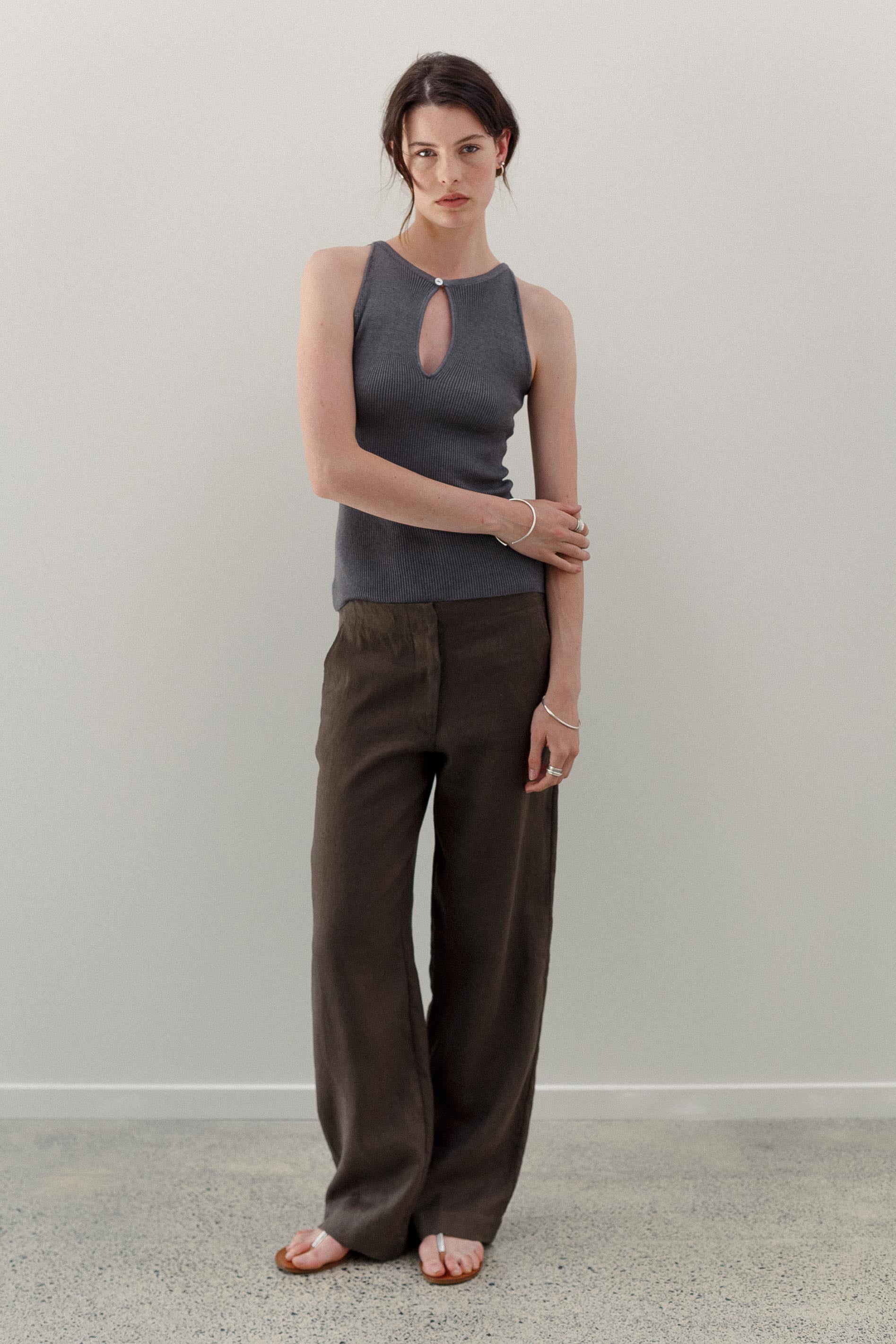 Leeway Linen Pants - Khaki