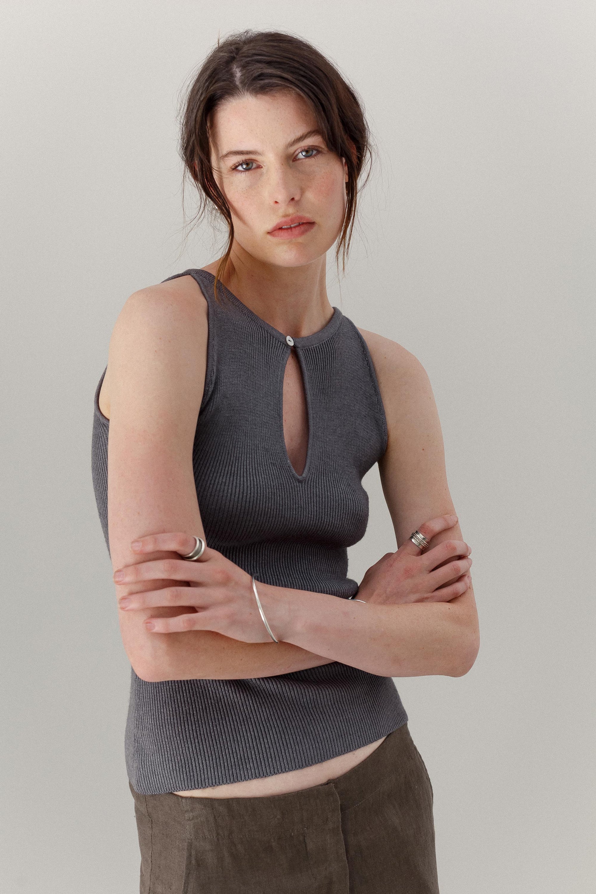 Belladonna Silk Cashmere Top - Pewter