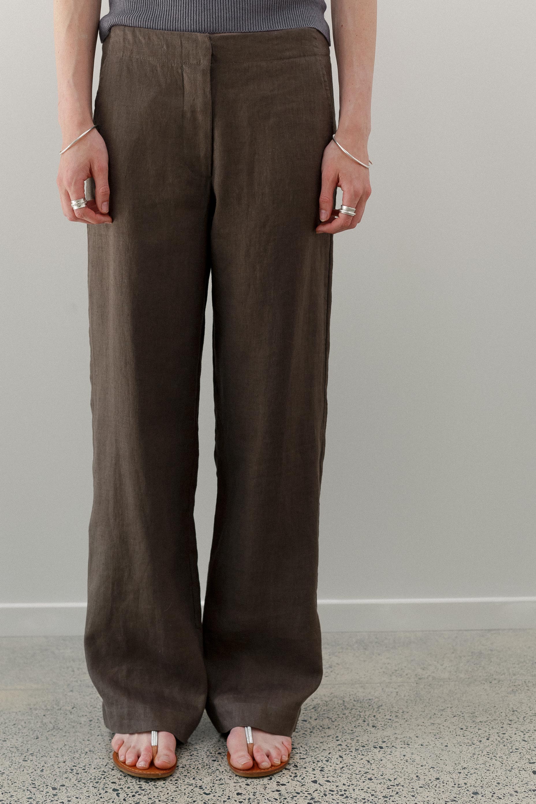 Leeway Linen Pants - Khaki