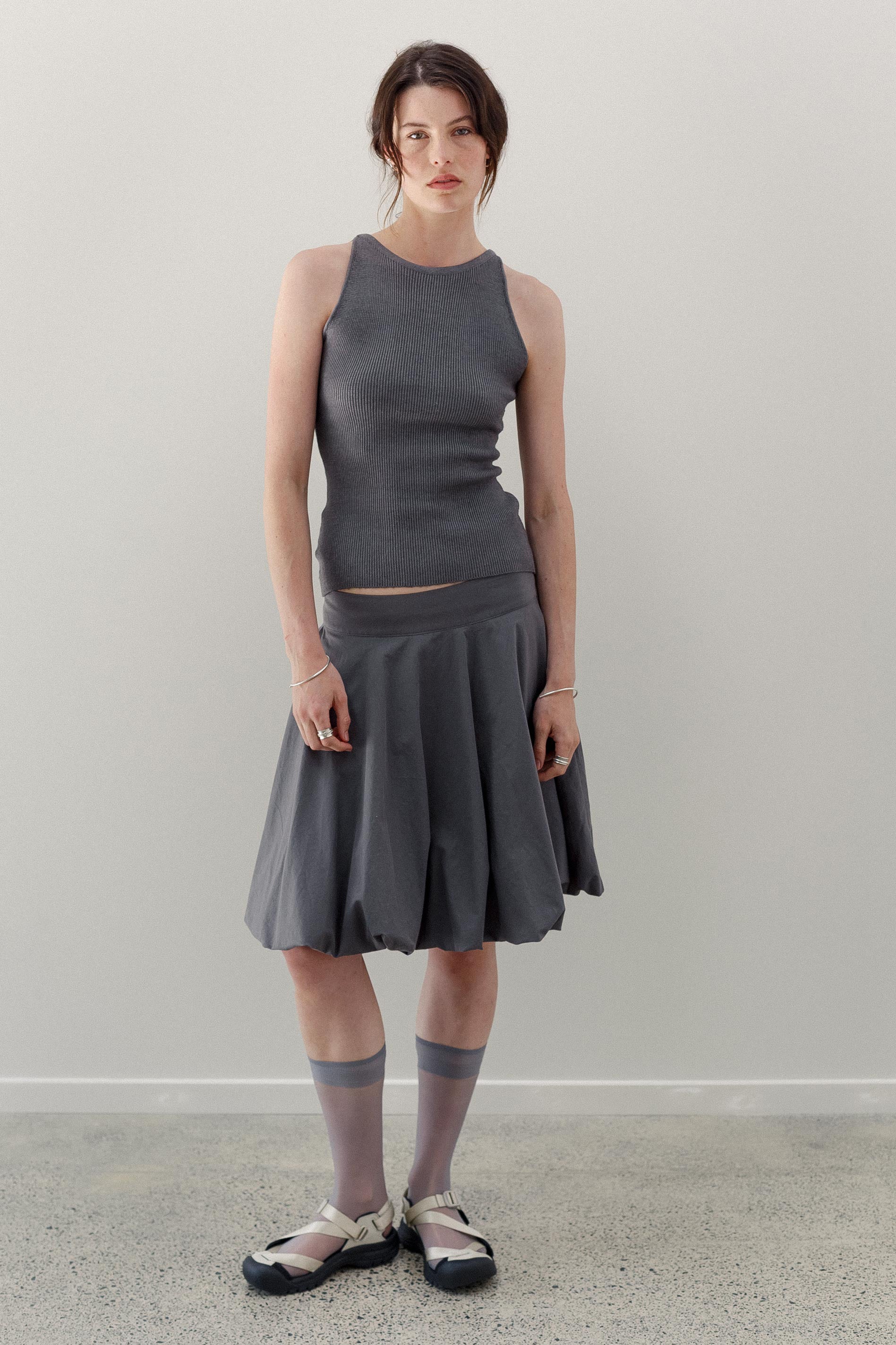 Belladonna Silk Cashmere Top - Pewter