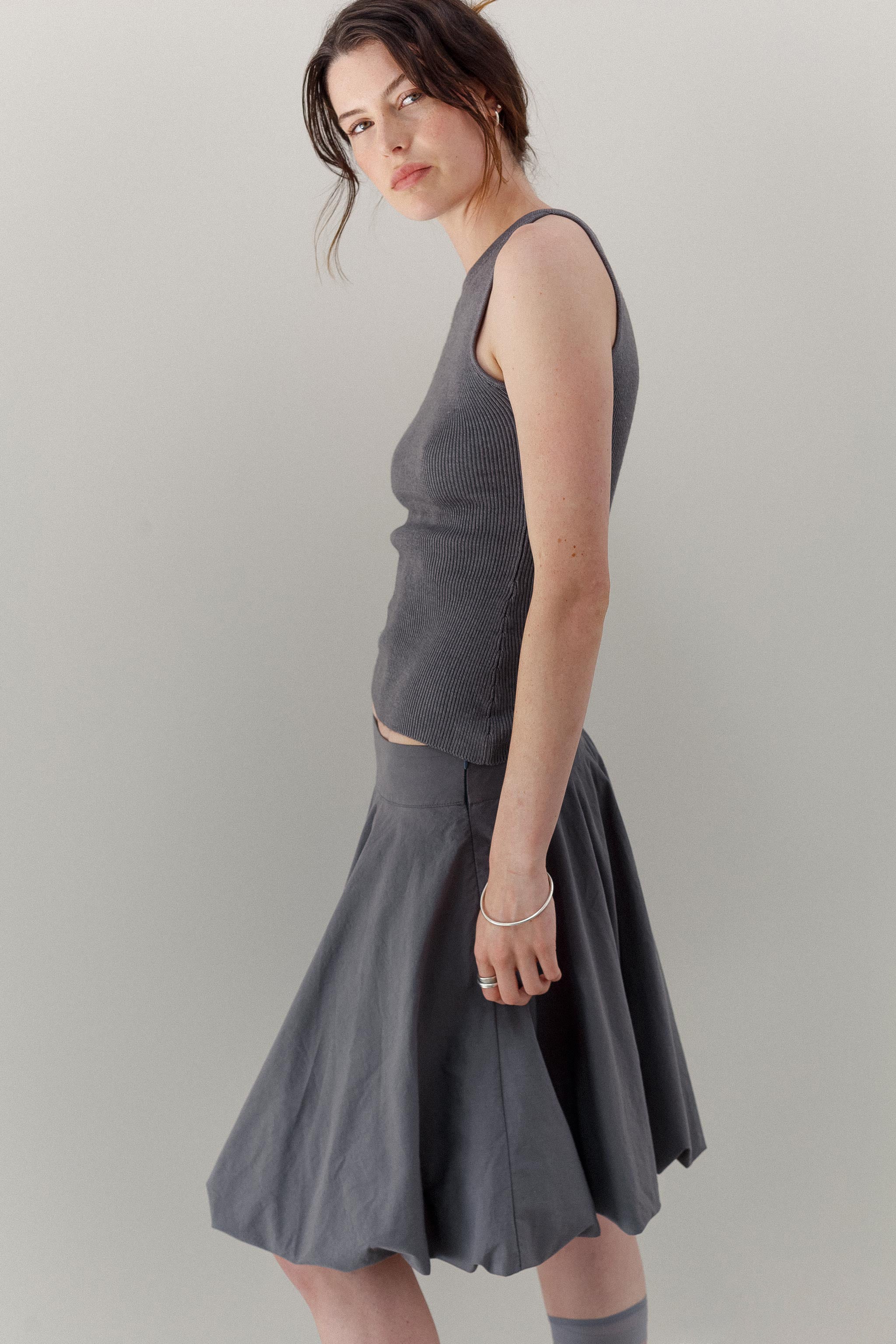 Belladonna Silk Cashmere Top - Pewter