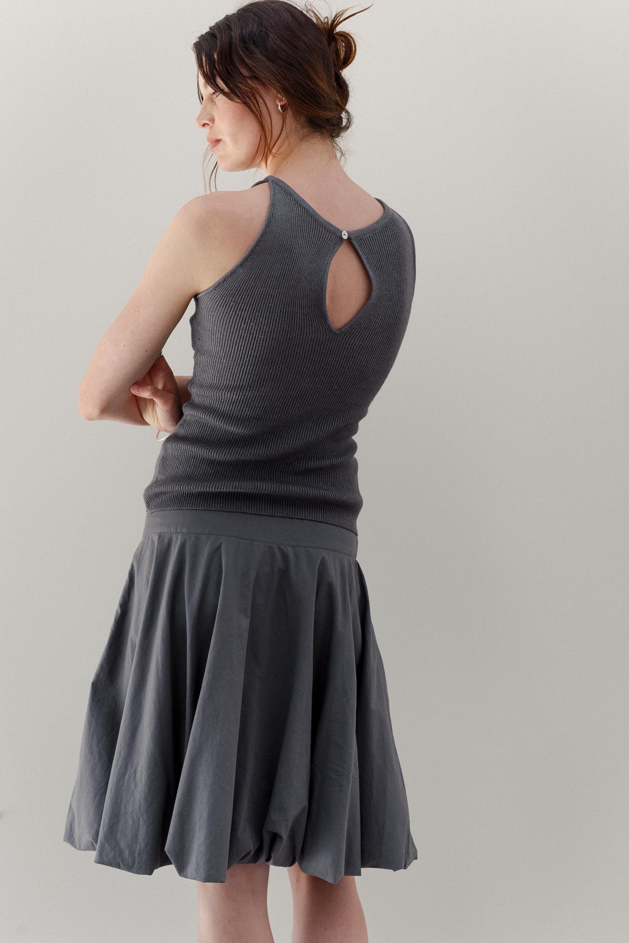 Belladonna Silk Cashmere Top - Pewter