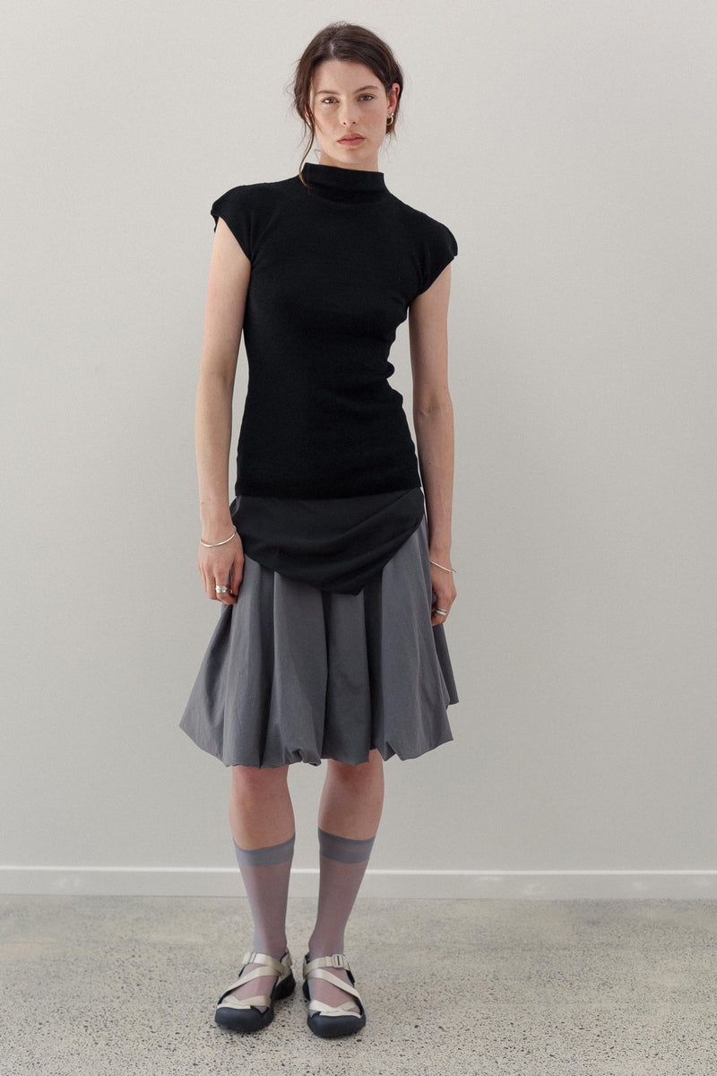Audrey Silk Cashmere Top - Black