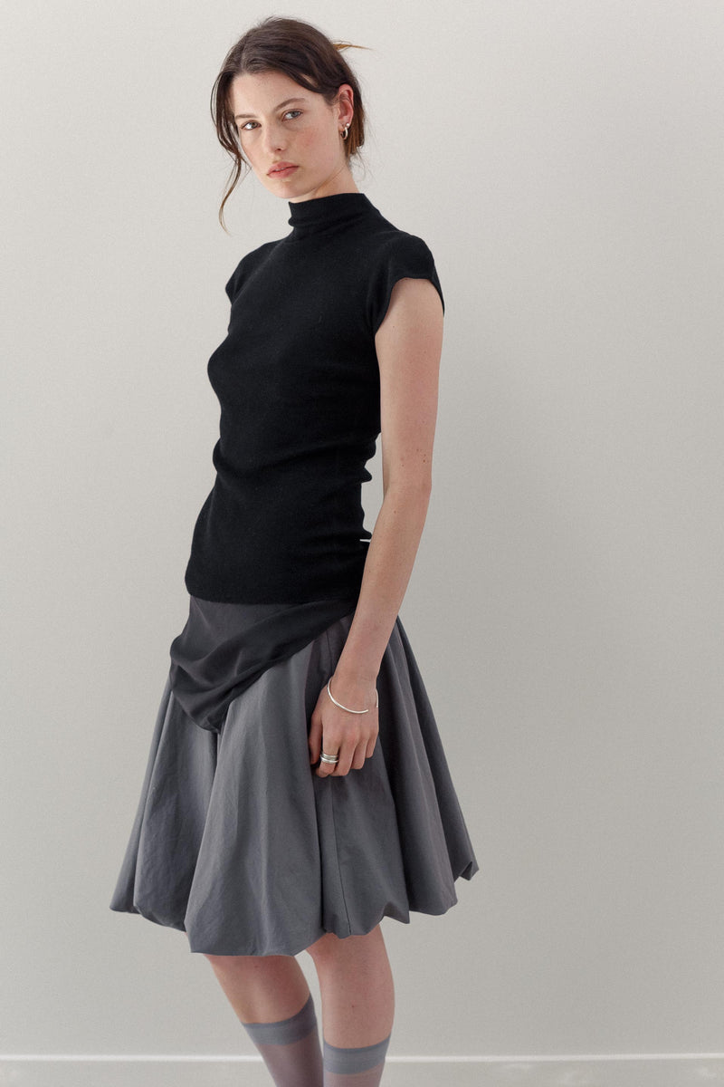 Audrey Silk Cashmere Top - Black
