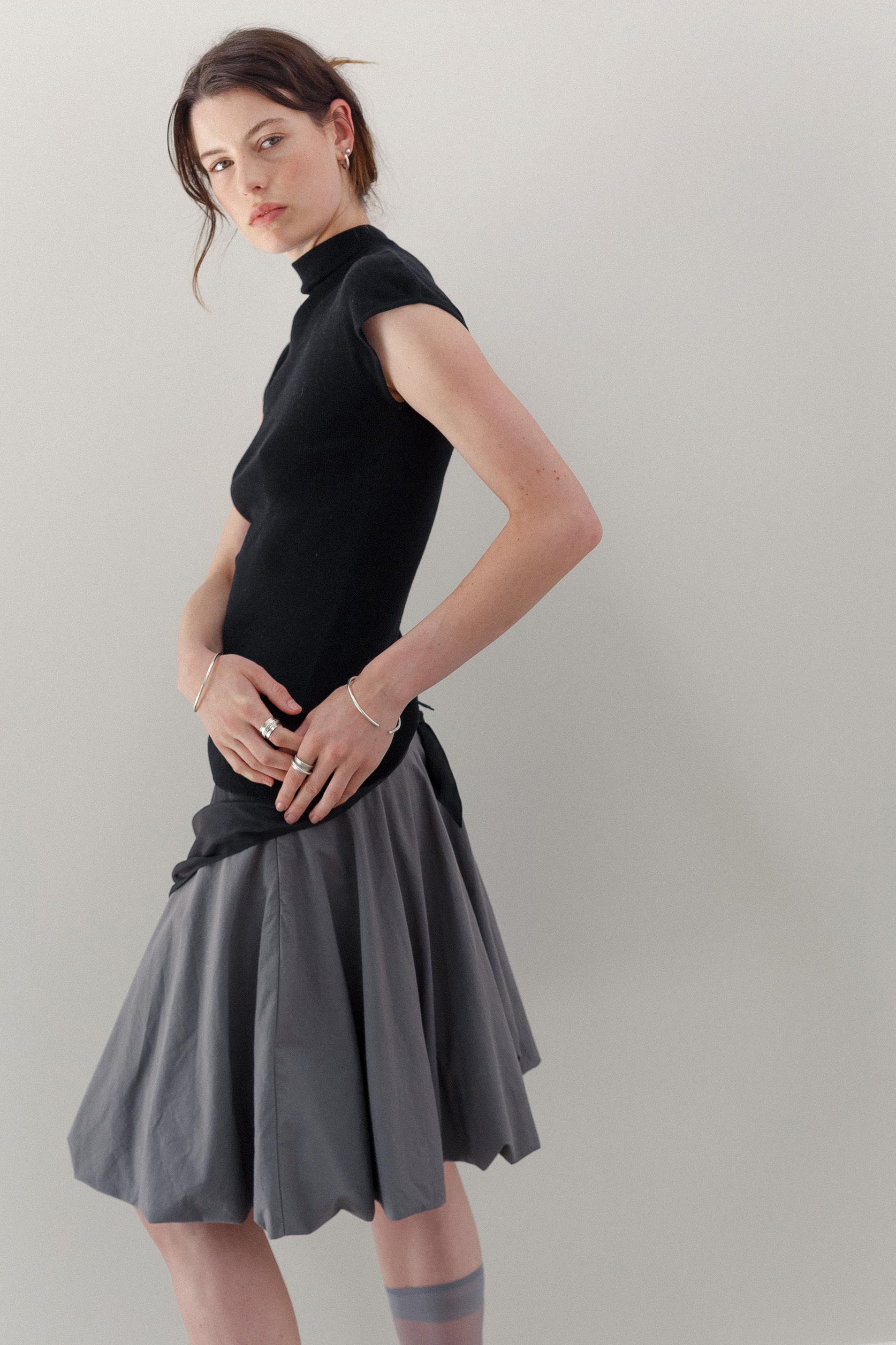 Audrey Silk Cashmere Top - Black