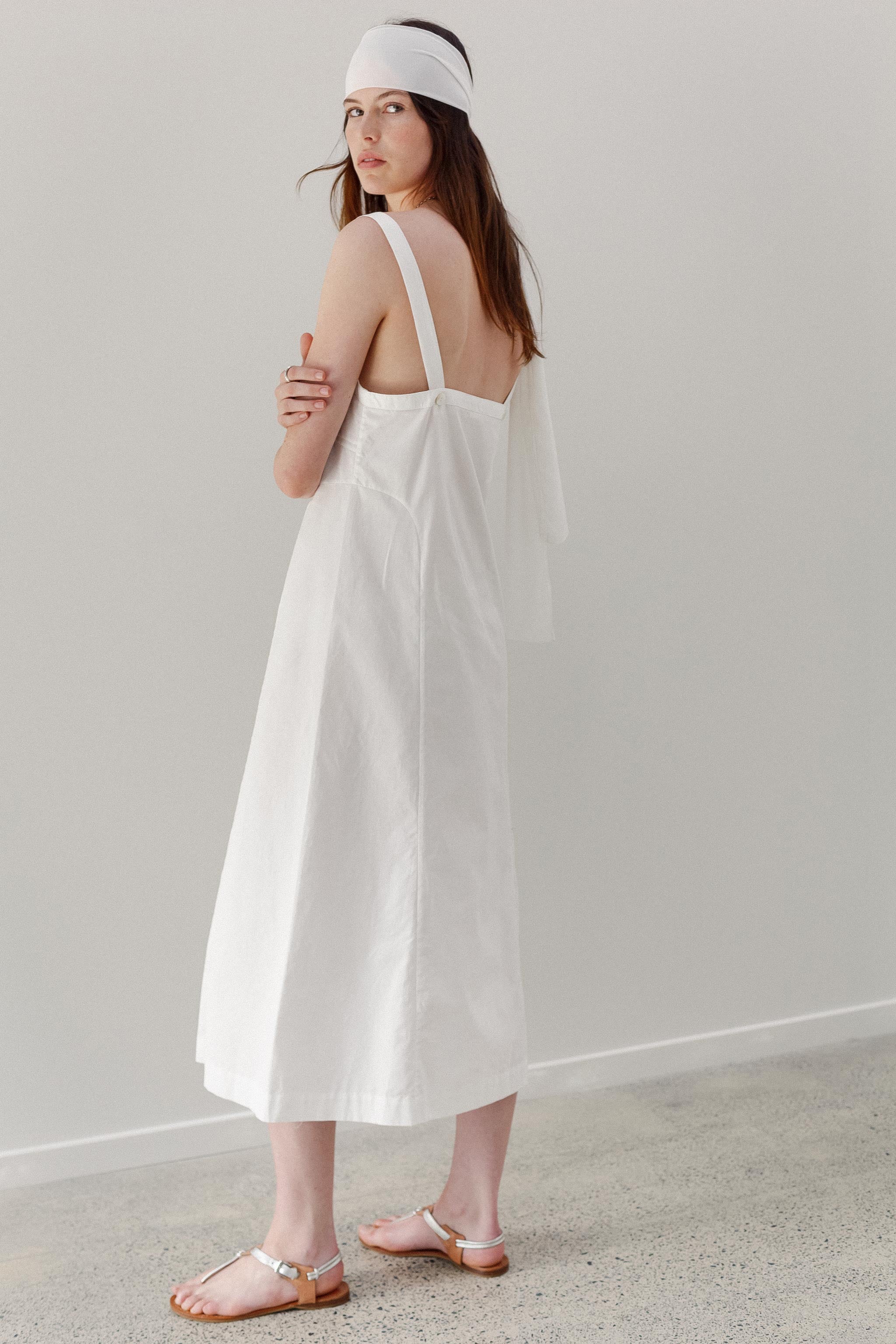 Dalliance Cotton Slip Dress - White