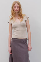 Wha Silk Top - Sand Marl