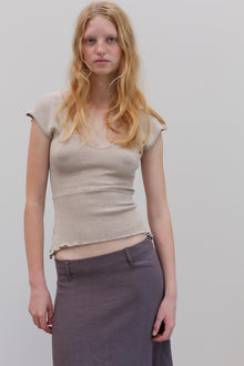 Wha Silk Top - Sand Marl