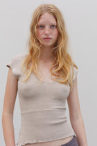 Wha Silk Top - Sand Marl