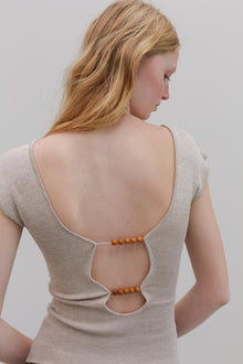 Wha Silk Top - Sand Marl