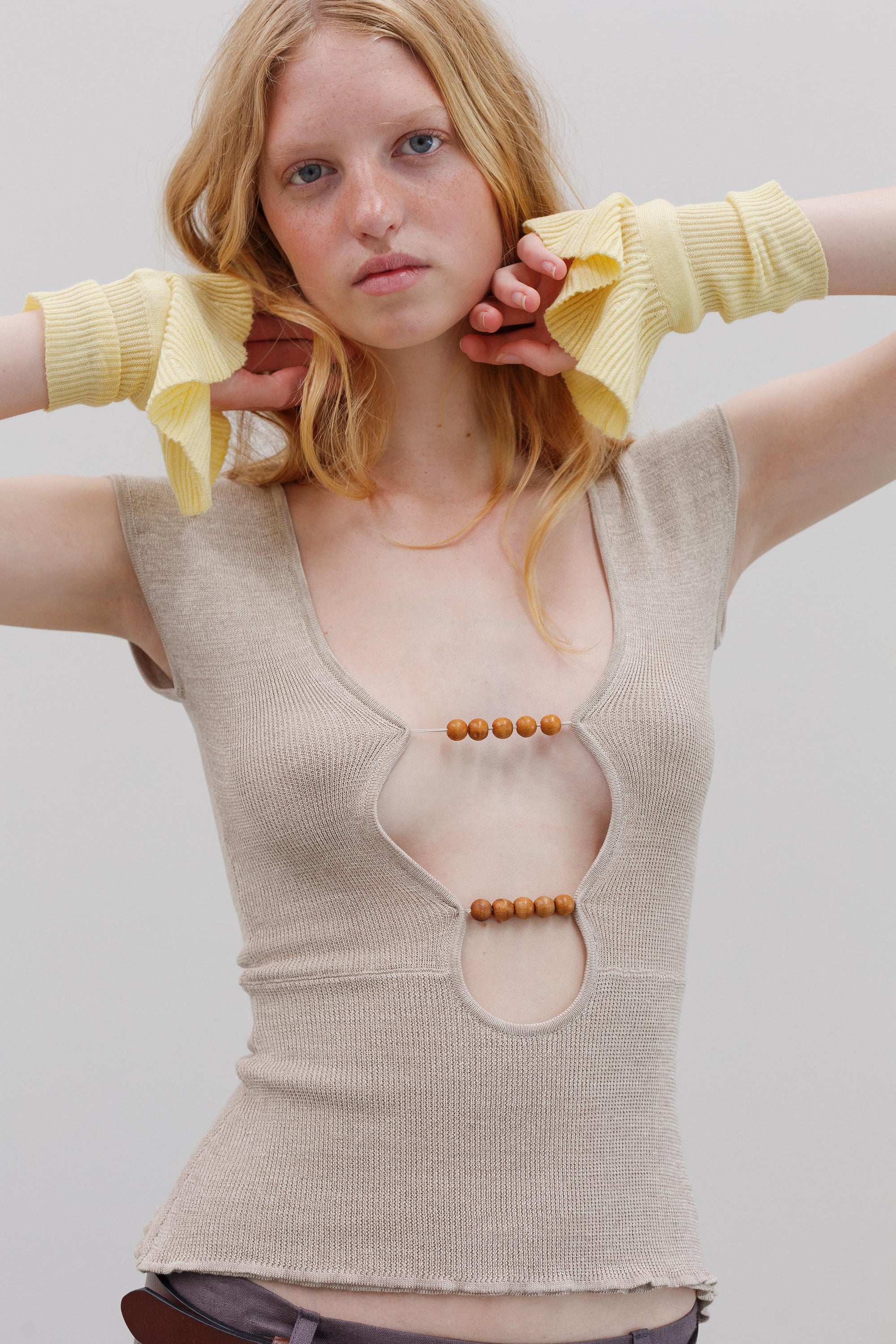 Wha Silk Top - Sand Marl