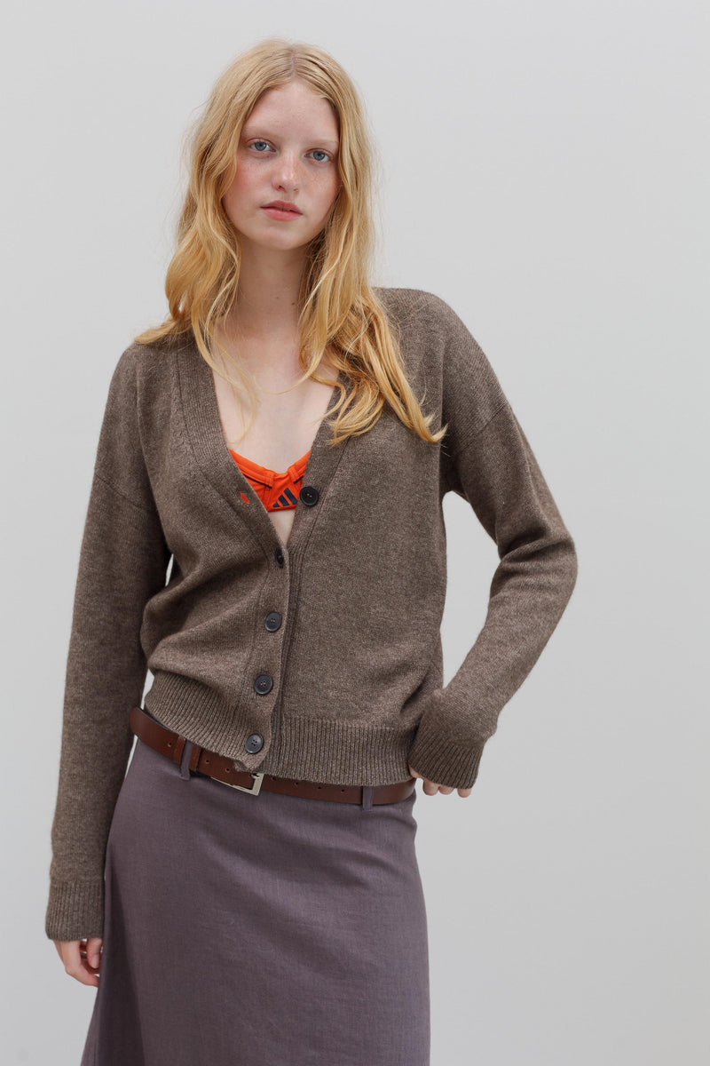 Aida Yak Cardigan - Bark